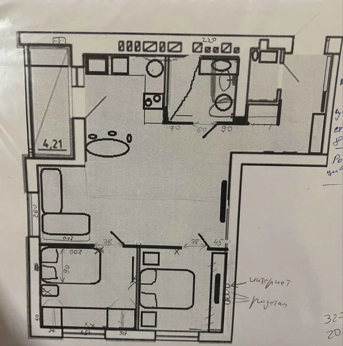 2 BEDROOMS! Levada-1 Residential Complex! Elizavetinskaya Street! Black-and-white work! For sale!