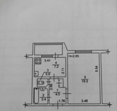 Sale of 1-room apartment 37.8 m², Bolshaya Koltsevaya dor.