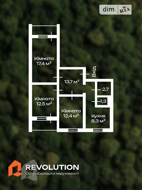Sale of 3-room apartment 72.3 sq. m. on Raiduzhna St. 59 • ID 34571