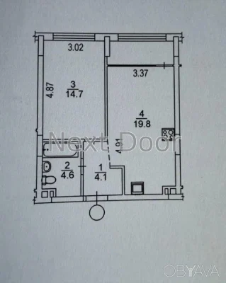 1-room apartment, 47.1 sq.m.