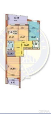 3-room apartment, 90 sq.m.