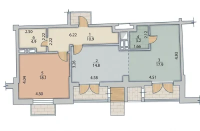 2-room apartment with a view in the Diplomat residential complex, exclusive layout