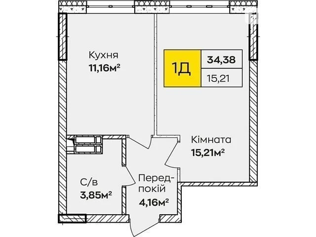 Sale of 1-room apartment 34 sq. m on Teplovozna Street 28 • ID 34683