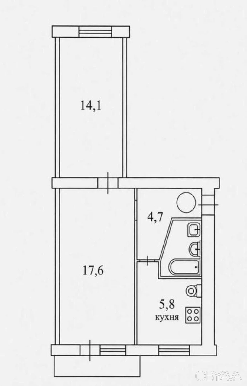 2-room apartment, 46 sq.m.