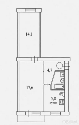 2-room apartment, 46 sq.m.
