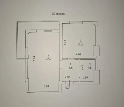 Эксклюзив! 2к квартира с кухней 17м² и ремонтом Ул Генерал