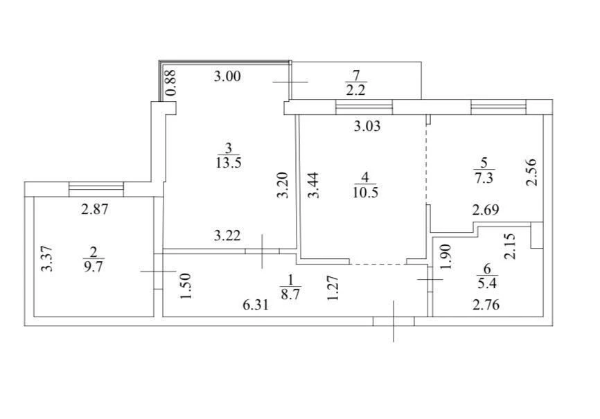 3-apartment Lisovyi massiv, Desnyanskyi district