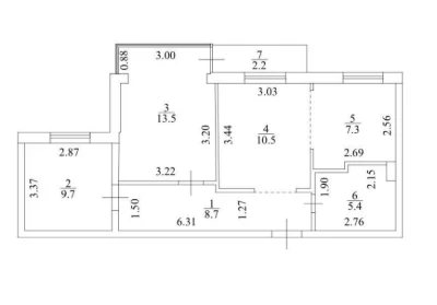 3-apartment Lisovyi massiv, Desnyanskyi district