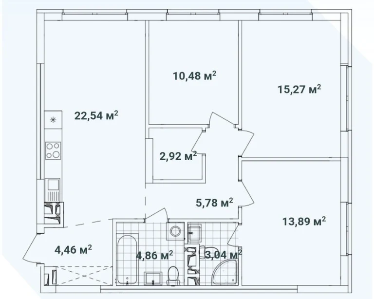 I will sell a three-room apartment in the residential complex Varshavsky 3, building 10.7