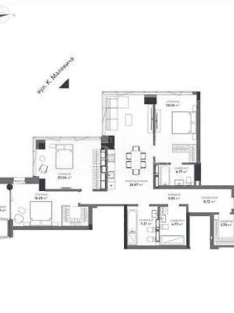 Sale of 3-room apartment 145 sq. m on Antonovycha St. 136 • ID 346