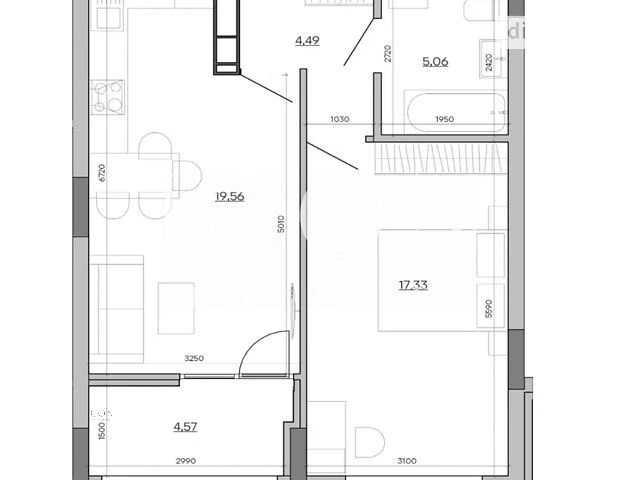 Sale of 1-room apartment 51.01 sq. m. on Klemanska Street 3 • ID 346