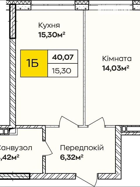 Продаж 1к квартири 40.07 кв. м на вул. Івана Кочерги 17А, кв
