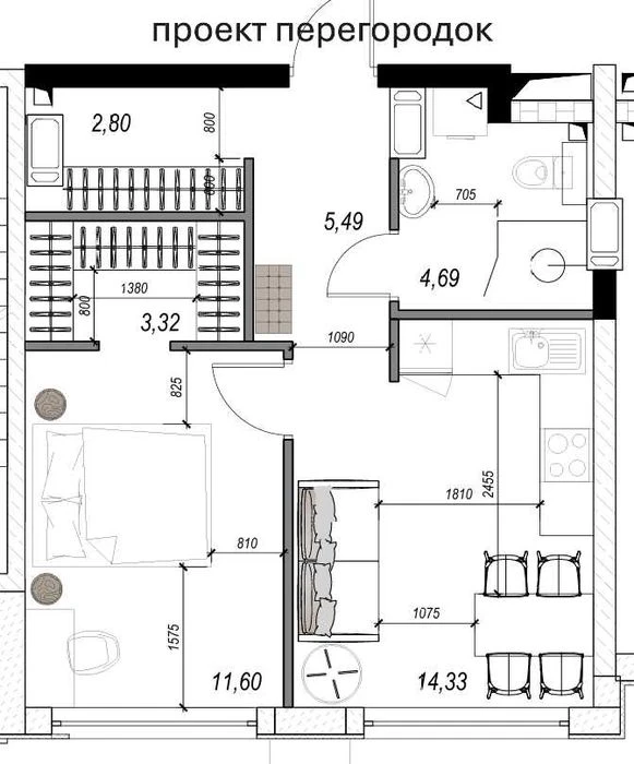 44 м². Площадь Толбухина., 1-к кв. в ЖК Manhattan (Манхэттен),