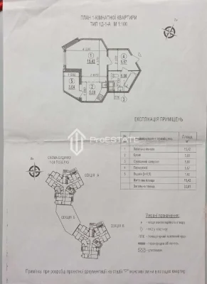 Sale of 1-room apartment 33 m², residential complex on ul. Myloslavskaya,