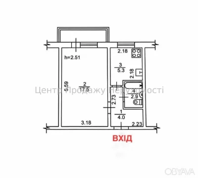 1-room apartment, 31.3 sq.m.