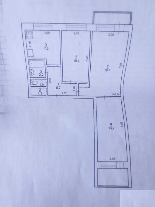 3-room apartment 7 minutes walk from the metro
