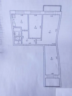 3-room apartment 7 minutes walk from the metro