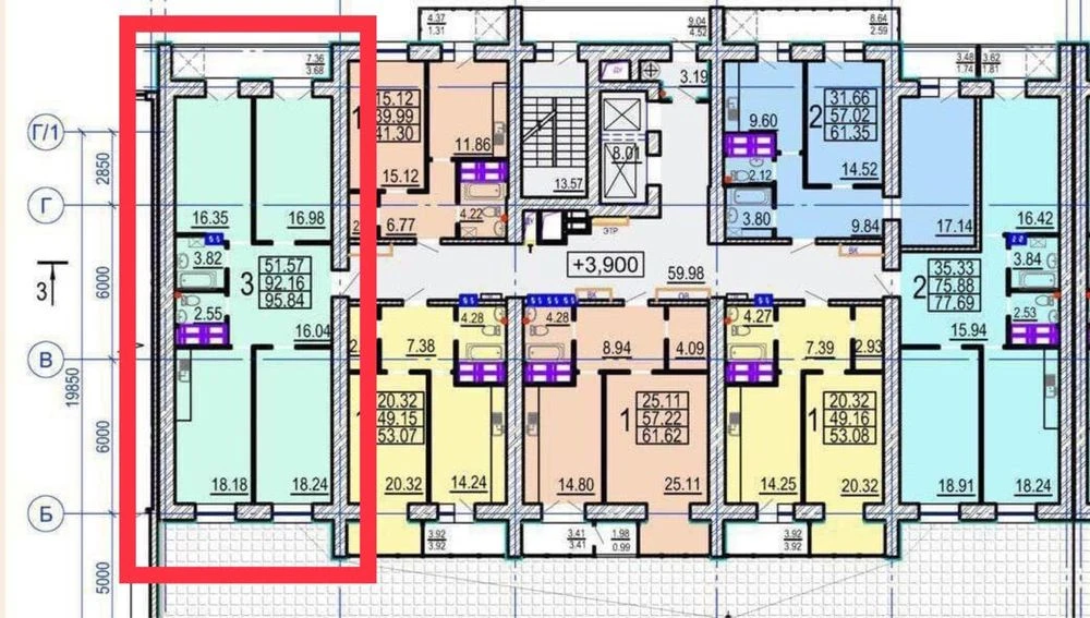 Three-room apartment for sale, 100 sq. m., OVIS House residential complex, completed! New building Center