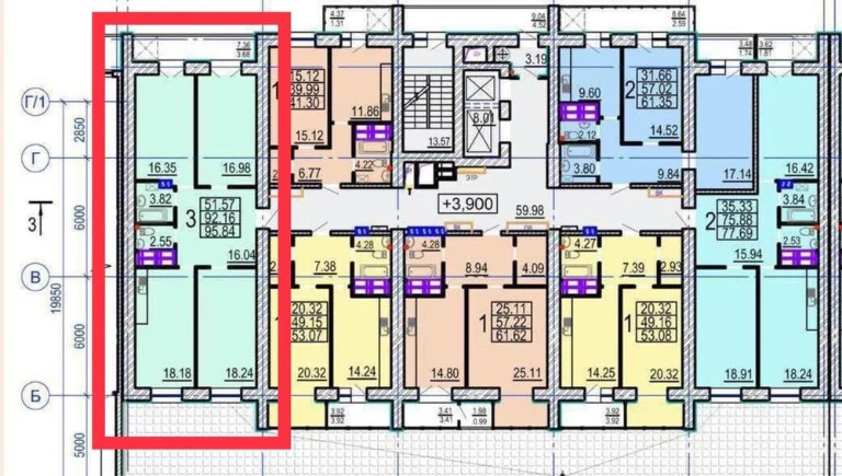 Three-room apartment for sale, 100 sq. m., OVIS House residential complex, completed! New building Center