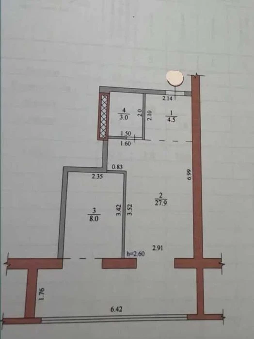 1 room in a new brick building with an independent water heater on PEREMOZ (720715