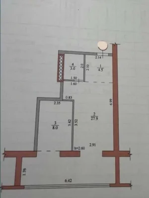 1 room in a new brick building with an independent water heater on PEREMOZ (720715