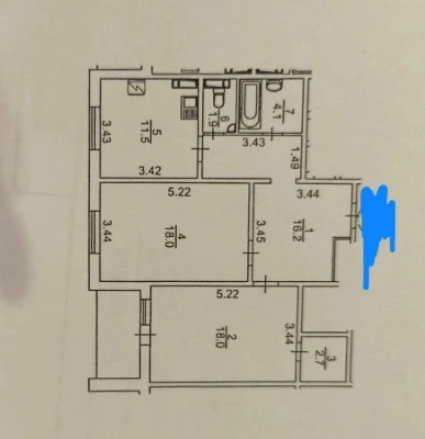 Sale of 2-room apartment of 78 m², Sergey Danchenko street, 3