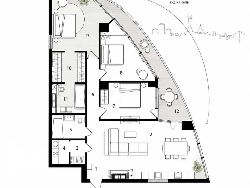 Apartment. Kyiv, John Paul II St. (Patrice Lumumba), (Building