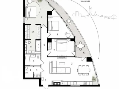 Apartment. Kyiv, John Paul II St. (Patrice Lumumba), (Building