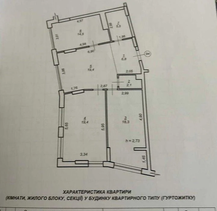 Gas, 2nd floor, 86 m² - spacious apartment in the residential complex "Parkova Aleya"