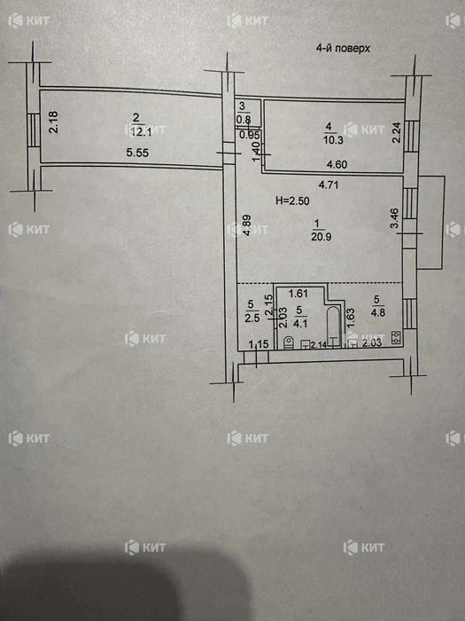 3 rooms, 56 sq. m., Pyatikhatki, Academician Kurchatov Ave. 11, RE-135170