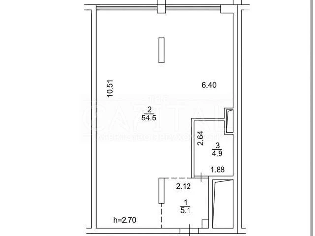 For sale 2-room apartment 65 sq. m. on Kyrylivska Street 37 • ID 3466