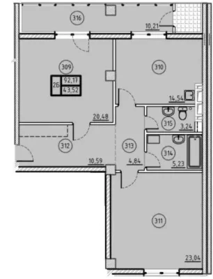 Urgent sale!! Spacious 2-room apartment in a new building