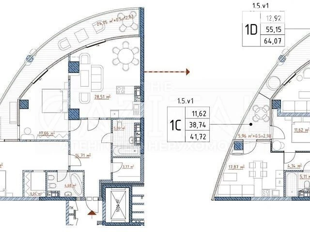 Sale of 1-room apartment 41 sq. m. on Ioanna Pavla II 12 street • ID