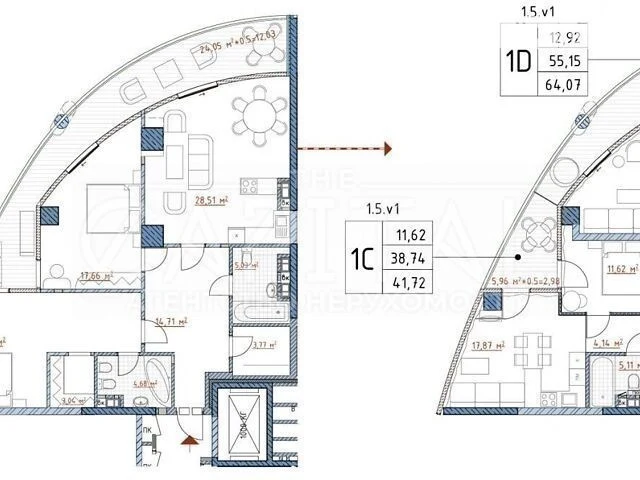 Sale of 1-room apartment 41 sq. m. on Ioanna Pavla II 12 street • ID