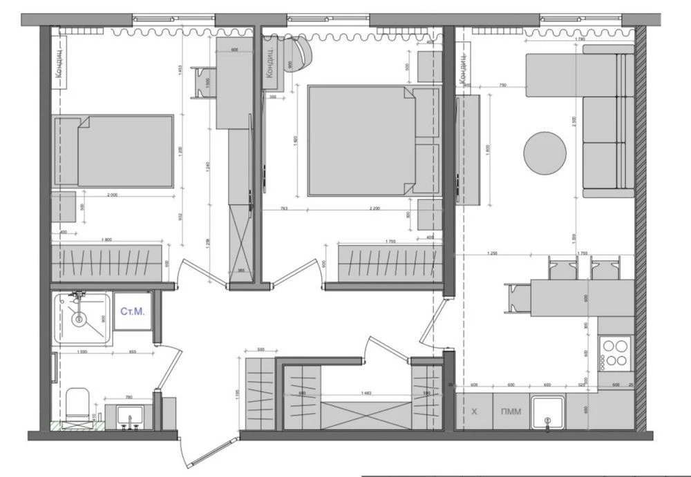 No commission/Sale of 2-room apartment in the Nova Angliya residential complex/61m2/Lincoln/