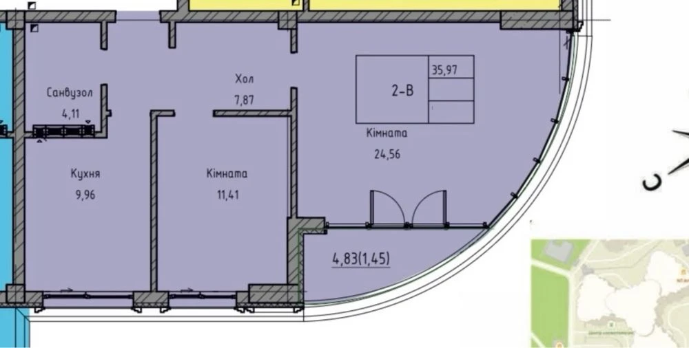 Центр! Продам квартиру с видом на парк. ЖК "Лидерсовский".
