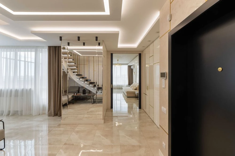 WITHOUT% 2-level apartment with a terrace in the Victory V residential complex, furniture, equipment