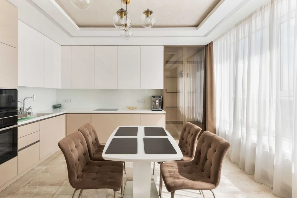 WITHOUT% 2-level apartment with a terrace in the Victory V residential complex, furniture, equipment