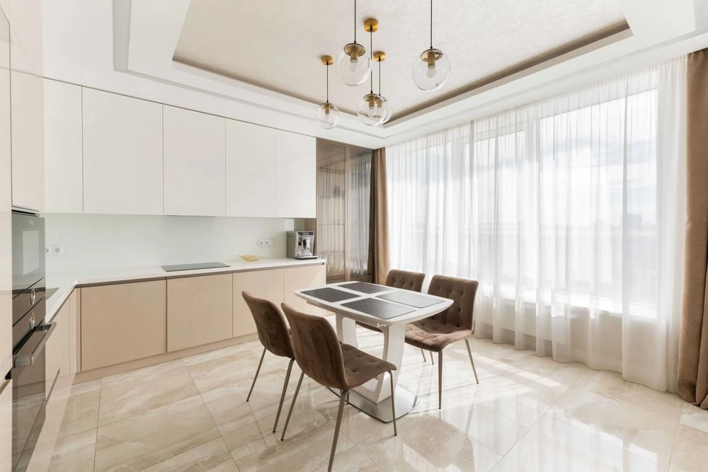 WITHOUT% 2-level apartment with a terrace in the Victory V residential complex, furniture, equipment