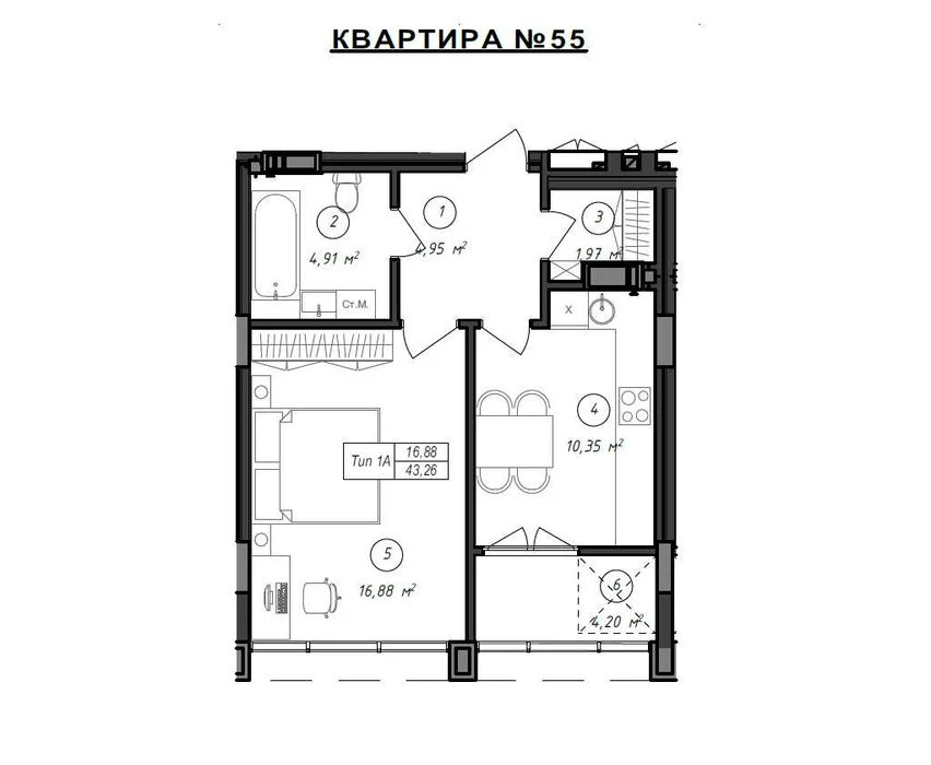 Продаж 1-к квартири в ЖК For Life