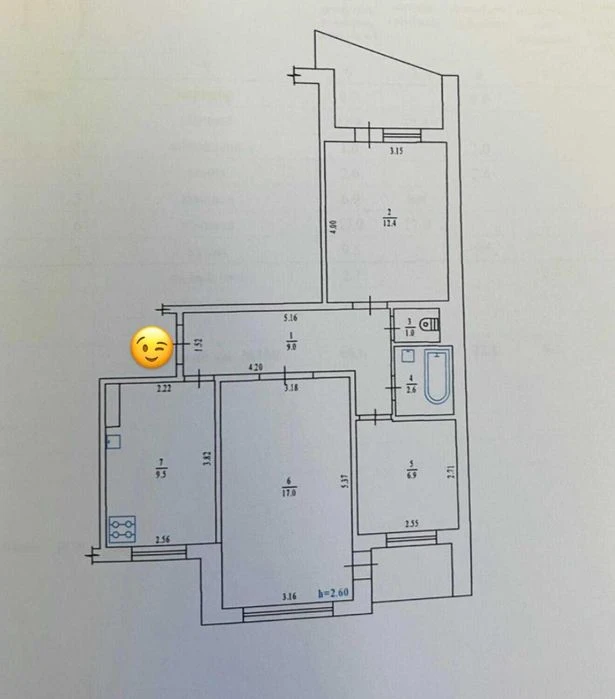 3к! квартира, Огнівка, 5/9 поверх, 65 м2, косметика, заходь