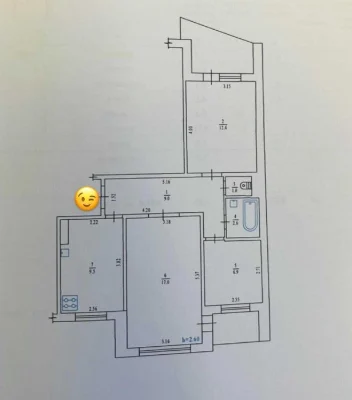 3к! квартира, Огнівка, 5/9 поверх, 65 м2, косметика, заходь