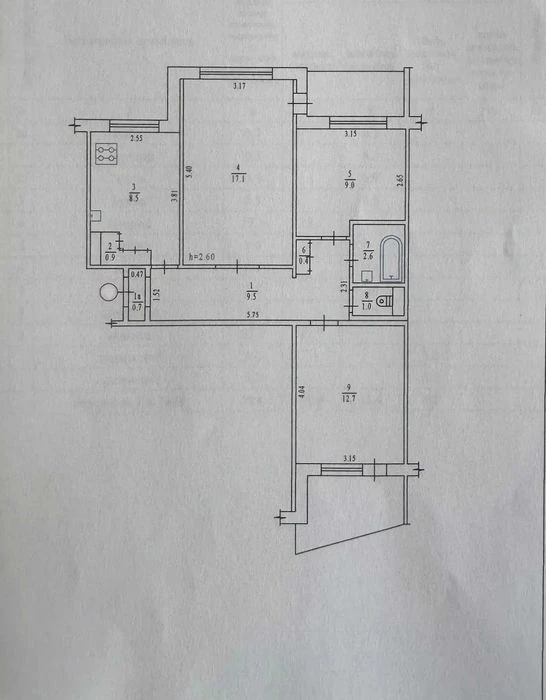 Продаж 3 кімнатної квартири Алмазний 3/9 №21365