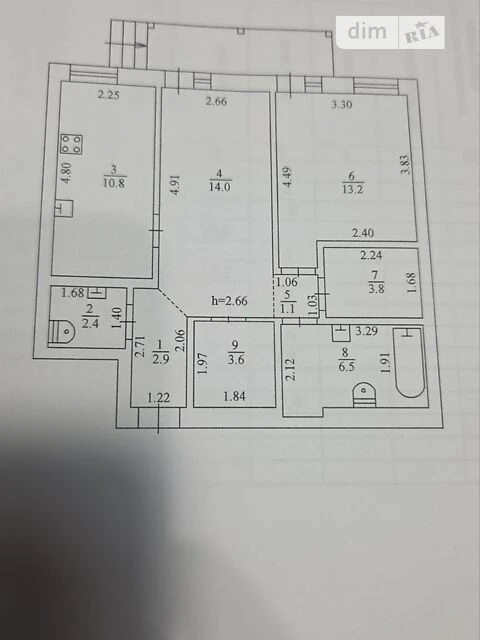 Sale of 2-room apartment 60.1 sq. m. on 32-ha Sadova street (Svyatoshin