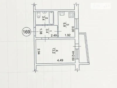 Sale of 1-room apartment 28 sq. m on Zagorivska Street 1A • ID 3457