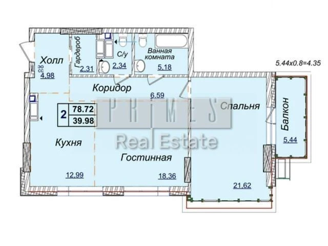 Sale of 2-room apartment 80 sq. m. on Andriy Verkhoglyada St. 19A •