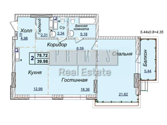 Sale of 2-room apartment 80 sq. m. on Andriy Verkhoglyada St. 19A •