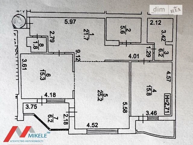 Sale of 2-room apartment 99.7 sq. m on Mykoly Bazhana Avenue 1M • I