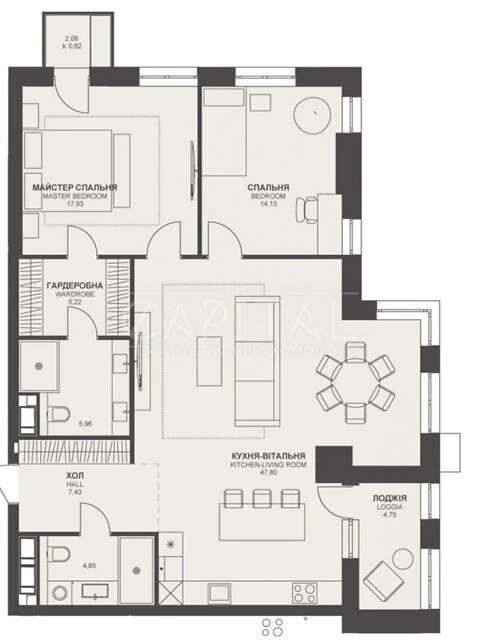 Sale of 3-room apartment 110 sq. m. on Vasylya Tyutyunnyka 39/2 •