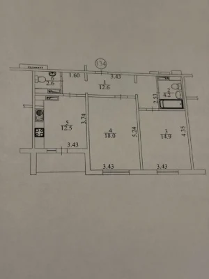 Donetsa 2 B, two-room apartment for sale